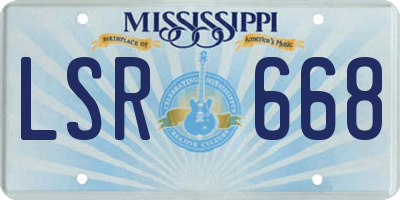 MS license plate LSR668