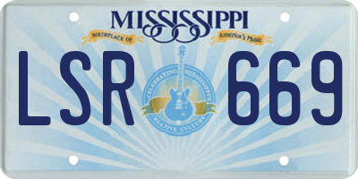 MS license plate LSR669