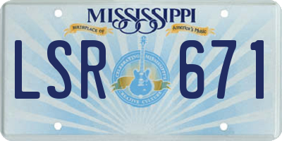 MS license plate LSR671
