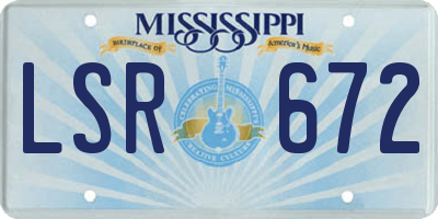 MS license plate LSR672