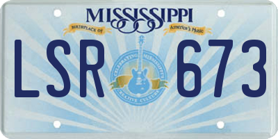 MS license plate LSR673