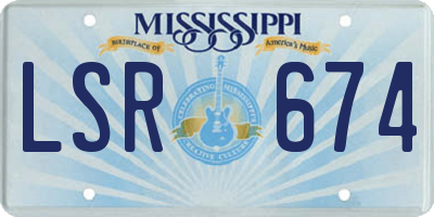 MS license plate LSR674