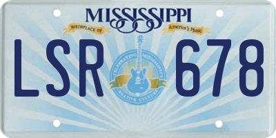 MS license plate LSR678
