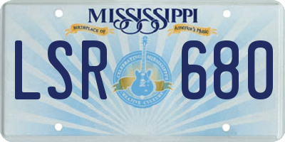MS license plate LSR680