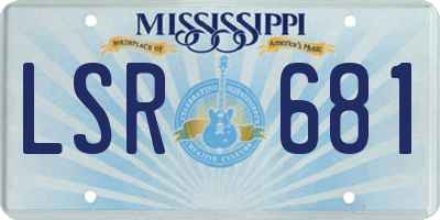 MS license plate LSR681