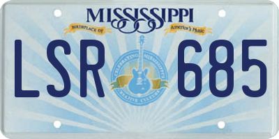 MS license plate LSR685