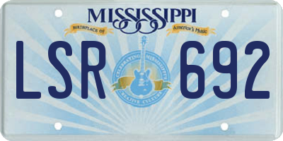 MS license plate LSR692