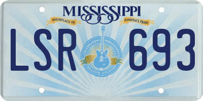 MS license plate LSR693