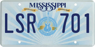 MS license plate LSR701