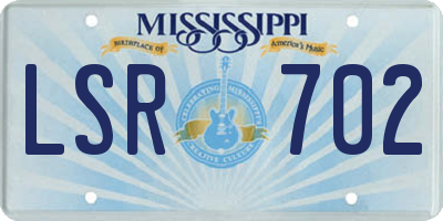 MS license plate LSR702