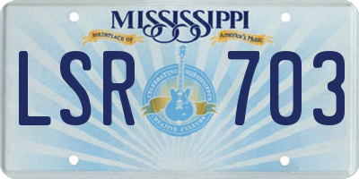 MS license plate LSR703