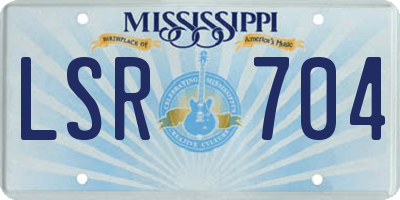 MS license plate LSR704