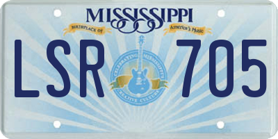 MS license plate LSR705