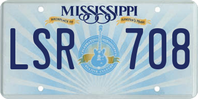 MS license plate LSR708