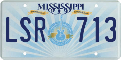 MS license plate LSR713