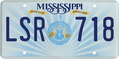 MS license plate LSR718