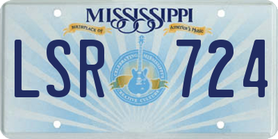 MS license plate LSR724