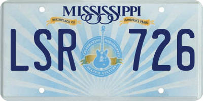 MS license plate LSR726