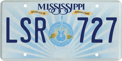 MS license plate LSR727