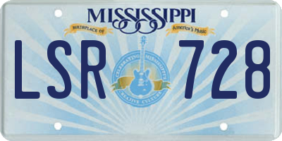 MS license plate LSR728