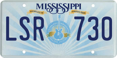 MS license plate LSR730