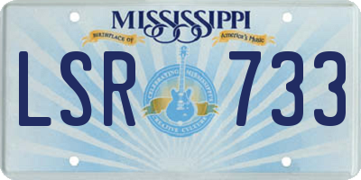 MS license plate LSR733