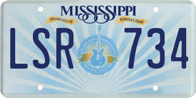 MS license plate LSR734