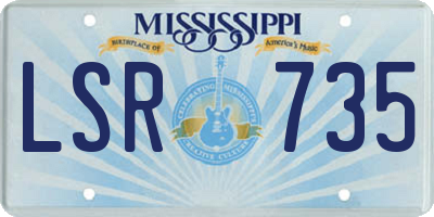 MS license plate LSR735