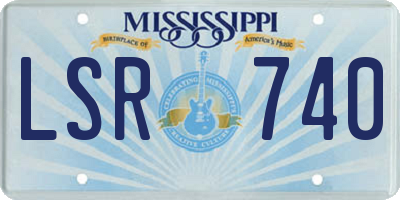 MS license plate LSR740