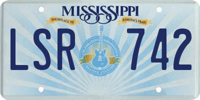 MS license plate LSR742