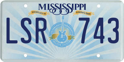 MS license plate LSR743