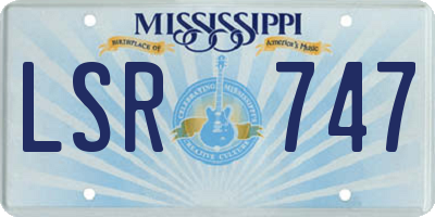 MS license plate LSR747