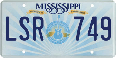 MS license plate LSR749