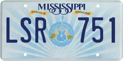 MS license plate LSR751