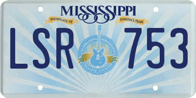 MS license plate LSR753