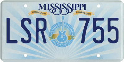 MS license plate LSR755