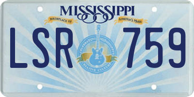 MS license plate LSR759