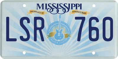 MS license plate LSR760