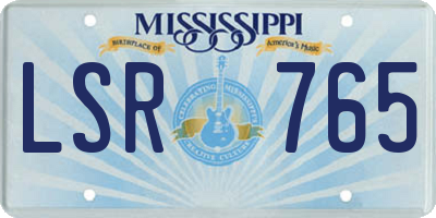 MS license plate LSR765
