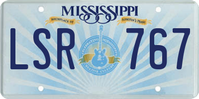 MS license plate LSR767