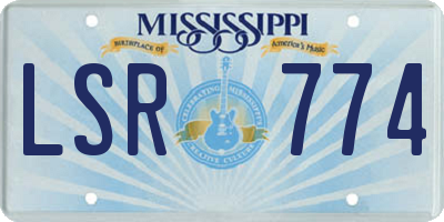 MS license plate LSR774