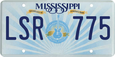MS license plate LSR775