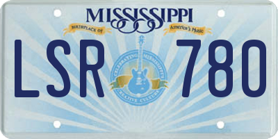 MS license plate LSR780