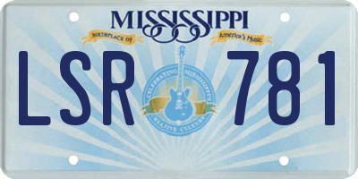 MS license plate LSR781