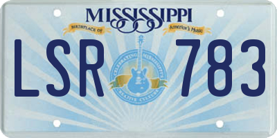 MS license plate LSR783