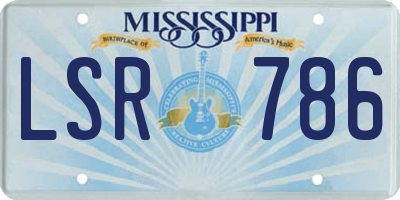 MS license plate LSR786