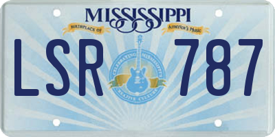MS license plate LSR787