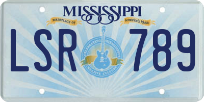 MS license plate LSR789