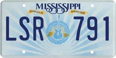 MS license plate LSR791