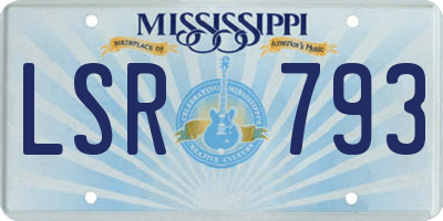 MS license plate LSR793
